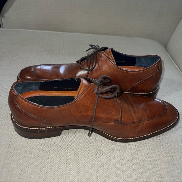 Cole Haan Lenox Hill Men’s 9M Split Toe Oxford Tan Leather Dress Shoes C11629 - Picture 8 of 11
